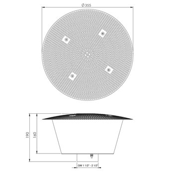 plan bonde de fond inox béton/carrelage/inox