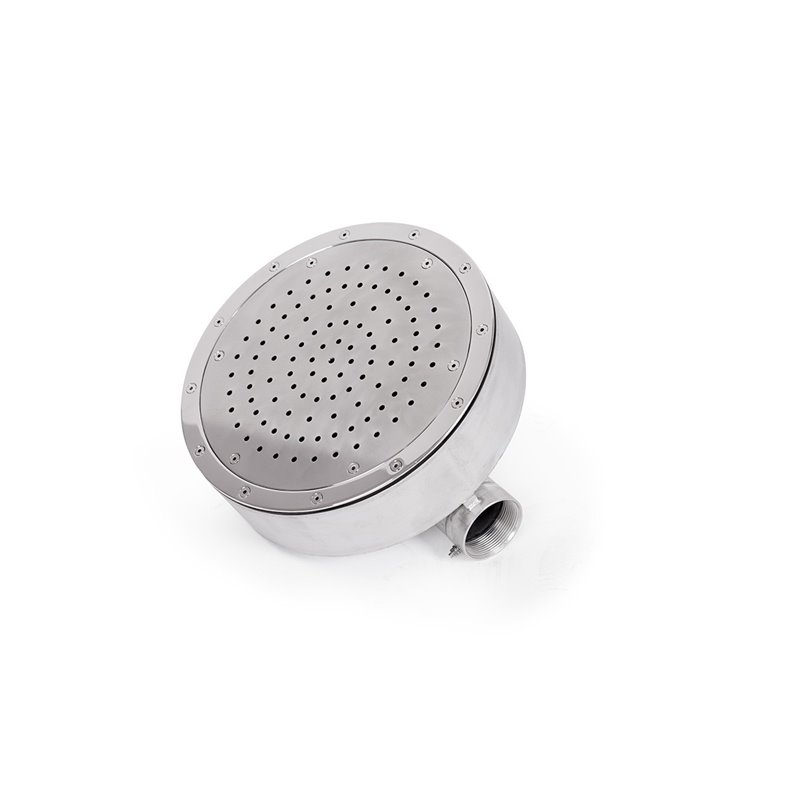 plaque de massage geyser ronde en inox latéral plaque de massage geyser ronde en inox latéral