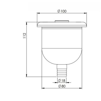 boîtier immergé avec bouton piézoélectrique en inox