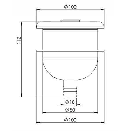 boîtier immergé avec bouton piézoélectrique en inox