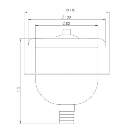 plan boîtier immergé avec bouton pneumatique en inox