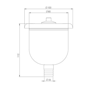 plan boîtier immergé avec bouton pneumatique inox