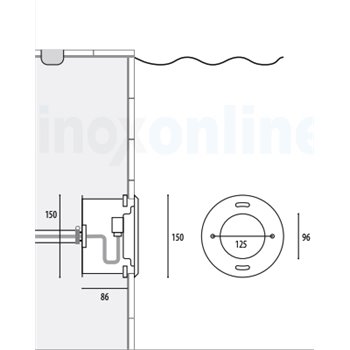 schéma boîtier d'encastrement spot led piscine