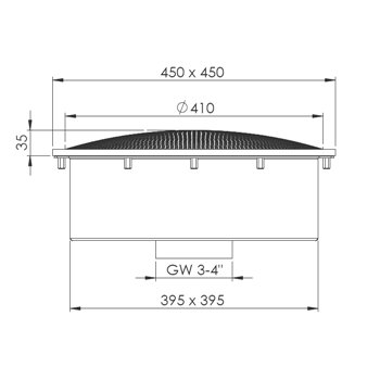 plan bonde de fond carré inox pour liner