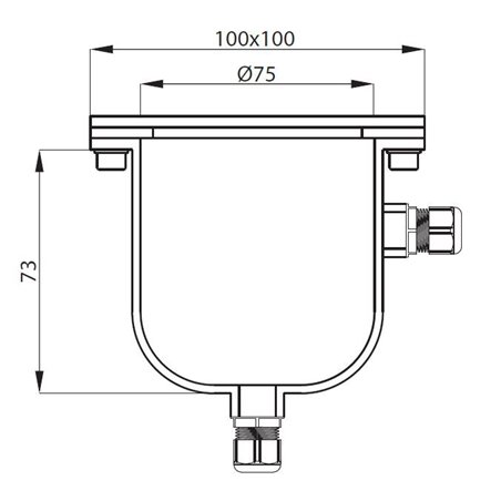 plan boîte de dérivation en inox ronde