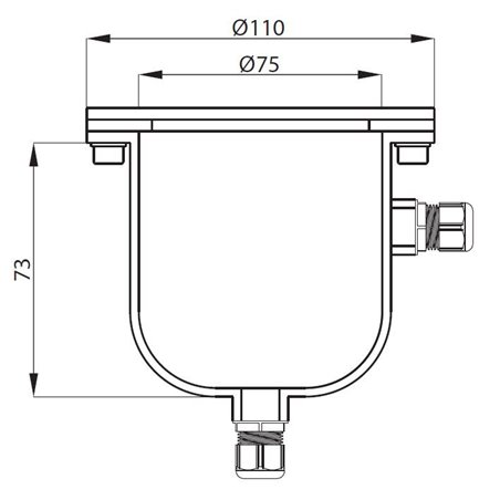 plan boîte de dérivation en inox carré