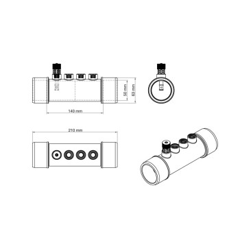 Collecteur d'injection 4x 1/4"