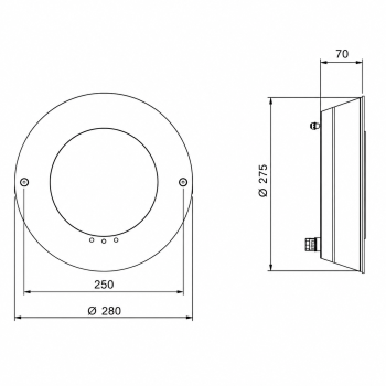 plan projecteur inox rond