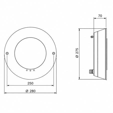 plan projecteur inox rond